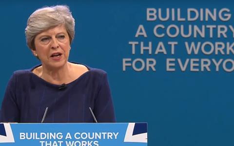 Theresa May at the 2017 Conservative Party Conference