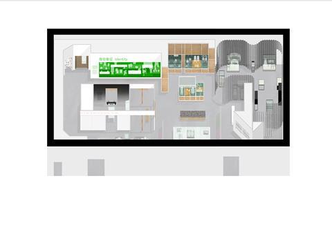 Sam Jacob Studio's V&A Gallery - Values of Design exhibition - planometric view