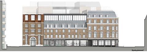 Dryden Street elevation of Barr Gazetas' Covent Garden plans