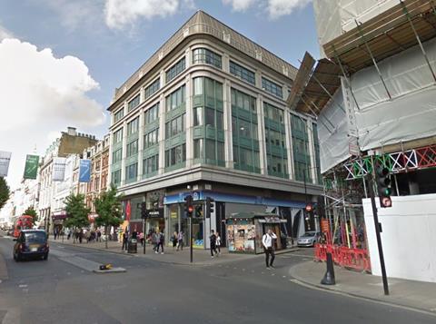 The current building at the intersection of Oxford Street and Wells Street, which would be demolished to make way for Orms Architects proposals