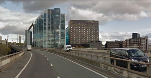 Allies & Morrison's 4 Kingdom Street and Dexter Moren Associates' neighbouring Novotel, seen from the Westway