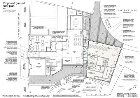 Benedict O'Looney Architects plan for Bromley's Royal Bell Hotel - site plan