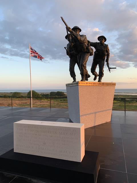 David Williams-Ellis' D-Day sculpture, inaugurated by Theresa May and French president Emmanuel Macron in June