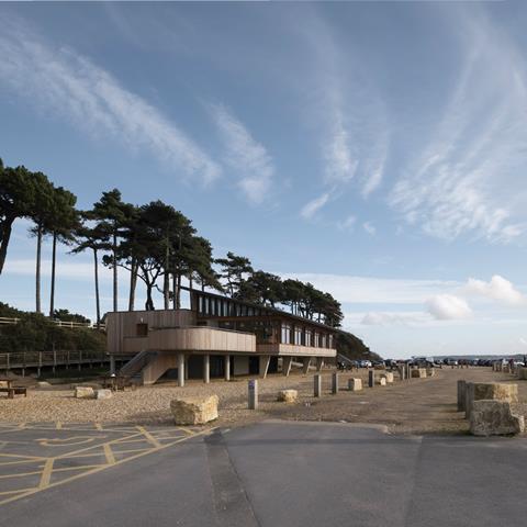 Hampshire County Council's in-house designed The Lookout visitor centre at Lepe Country Park