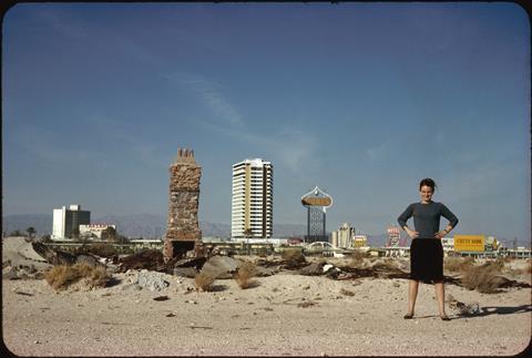 Denise Scott Brown in front of The Strip, Las Vegas, NV, US, 1966