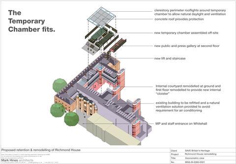 Save Mark Hines temporary Commons Parliament - axonometric final