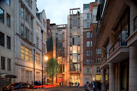 The Stratton Street frontage of Pilbrow's new Mayfair development