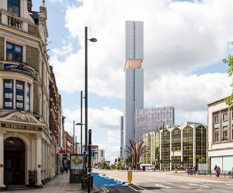 PLP's proposals for a 30-storey tower that were lodged in 2015, only to be radically reworked