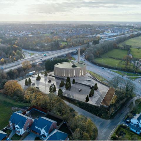 Aerial view of Preston mosque