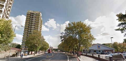 Looking south-east on the Old Kent Road