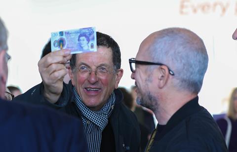 Antony Gormley inspects the new £20 at the Turner Contemporary