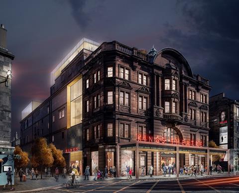 Kings Theatre Edinburgh_Visualisation front elevation corner by Bennetts Associates