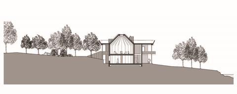 Section of Architype's South Downs Learning Centre