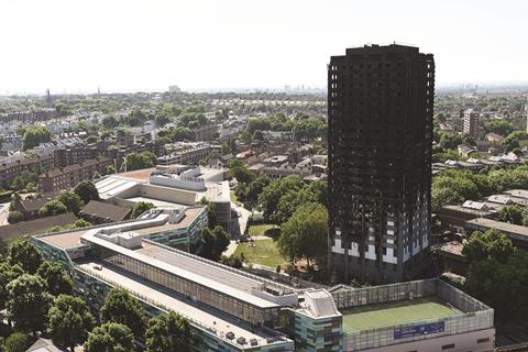 Grenfell Tower one week after the fire