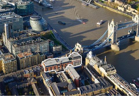 Aerial view of the site - Tower Bridge Court