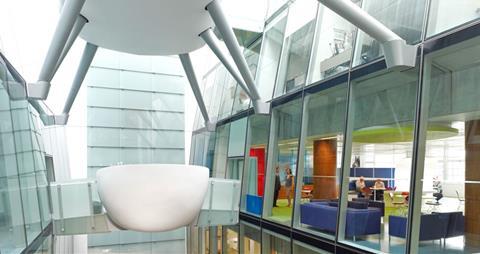 Atrium pods at Victoria House following Alsop Architects' refurbishment