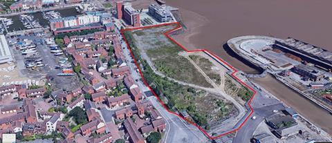 Aerial view of the Humber Quays West development site