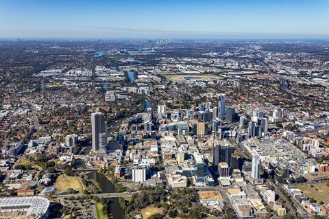Parramatta skyline in western Sydney