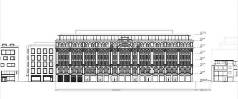 Squire and Partners proposal for north elevation 60 Sloane Avenue