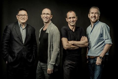 Aedas directors overseeing the new London studio in Chandos Place. L-r: Ken Wai, Andrew Bromberg, Keith Griffiths, Max Connop