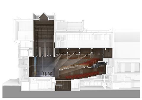 Bloomsbury Theatre, London - section by Nicholas Hare Architects