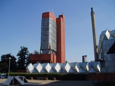 Leicester University's Engineering Building, designed by James Stirling