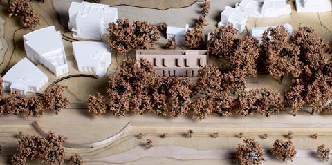 Model of Design Engine's proposed design technology and engineering building at Stowe School