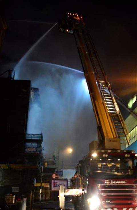 Firefighters tackle the huge blaze