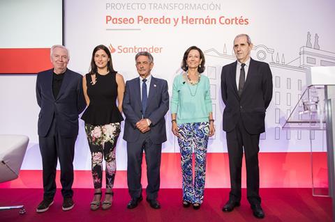 David Chipperfield; mayor of Santander Gema Igual; president of Cantabria, Miguel Ángel Revilla; Banco Santander president Ana Botín; and architect Antonio Ortiz