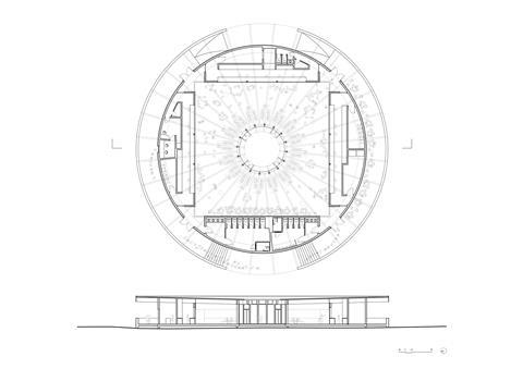 03_Grossmarkt Theatre Pavilion_Plan and Section_Hamburg Carmody Groarke