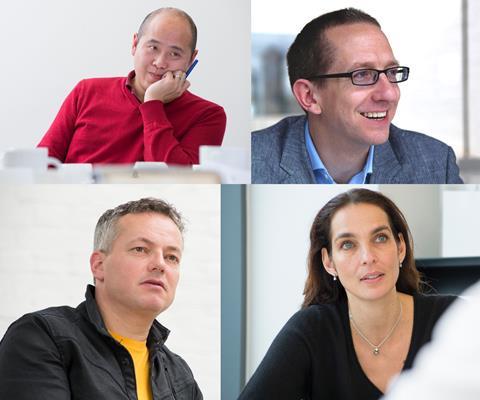 WilkinsonEyre's new directors, clockwise from top left: Bosco Lam, Matthew Potter, Yasmin Al-Ani Spence and Sam Wright