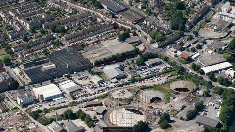 Aerial view of Bath Press site 2014 - CREDIT Historic England