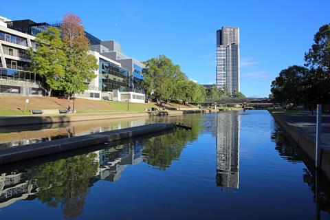 View along the Parramatta River towards the site from the west