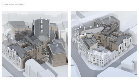 Fulham Town Hall_Tony Fretton 2015 rejected proposal_Views from south and west