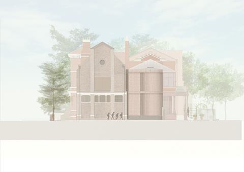 East elevation of BDP’s proposals for Leighton House Museum in west London