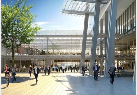 The upgraded London Bridge station, that sits underneath the Shard