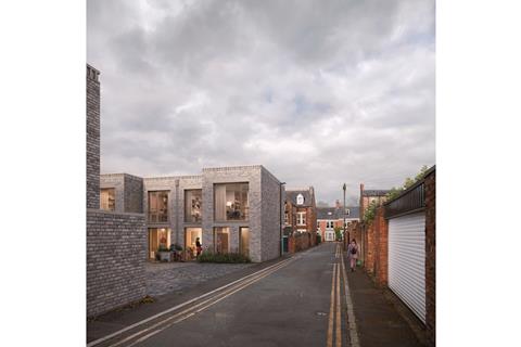 002-Glimpsed view of the proposed mews development upon approach from Osborne Road, down Lily Avenue-©Pillar-Visuals