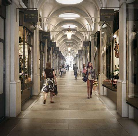 The grade I-listed Royal Opera House Arcade under the new proposals, drawn up by Lifschutz Davidson Sandilands with Donald Insall Associates
