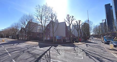 Skylines Business Village, seen from the junction of Marsh Wall and Limeharbour