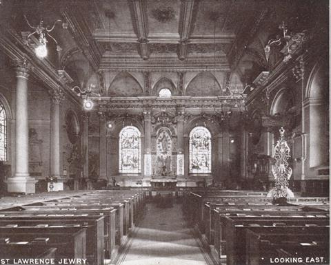 3. St. Lawrence Jewry Church Interior Pre War, Undated