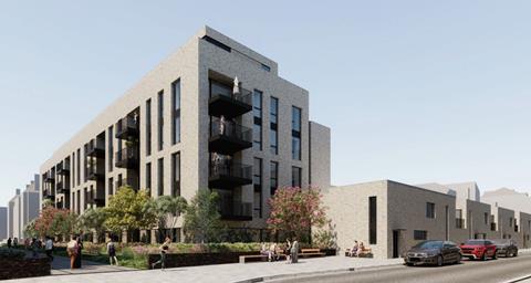 View from Salisbury Street with townhouses