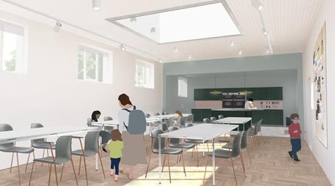 The new learning studio and kitchen at Citizens Design Bureau's extension to Manchester Jewish Museum