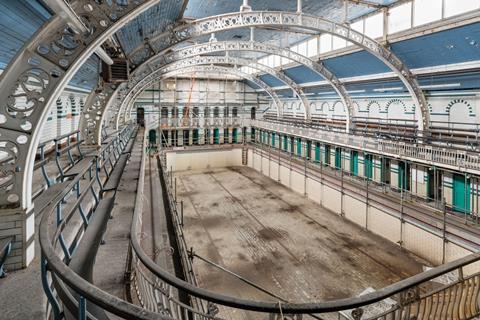 The Gala Pool at Moseley Road Baths in Birmingham before restoration commenced