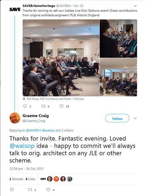 Graeme Craig's tweet after the Save event