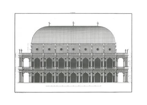 Facade of the Basilica Palladiana in Vicenza designed by Andrea Palladio. Artist unknown