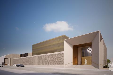 The Forth Street facade of Inkdesign Architecture's proposals for the redevelopment of Masjid Noor Mosque in Glasgow