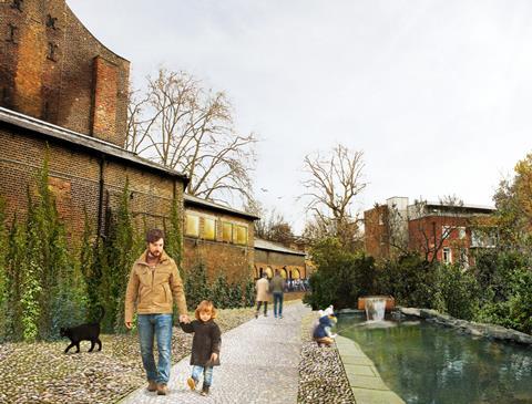 Quentin Blake Centre for Illustration, Prospective Pondside Walk © Tim Ronalds Architect_WEB