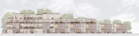 Front elevation of Belsize Architects' Wilmer Place development