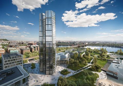 Foster and Partners - MOL campus Budapest - daytime view looking towards old city