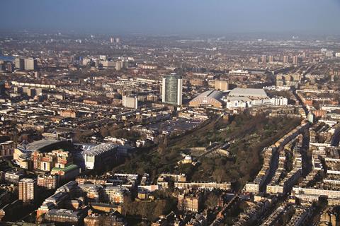 The now-demolished Earls Court complex